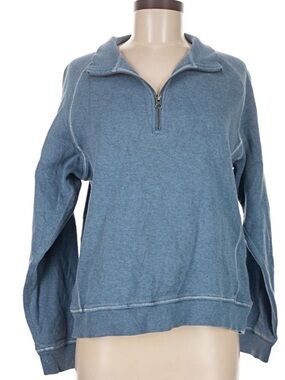 L.L. Bean Blue Quarter-Zip Pullover Sweatshirt